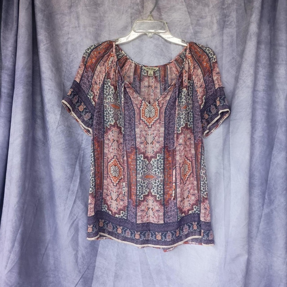 Lucky Brand Lightweight Flowy‎ Boho Blouse